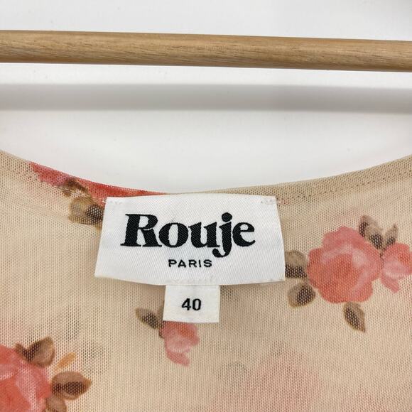 Rouje Floral Wrap Blouse in Cream and Pink - Picture 8 of 16